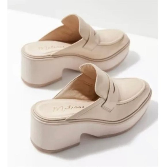 Matisse Footwear Kelly Platform Mule Oxford Cream Beige Minimalist Leather New 8 - Picture 6 of 13
